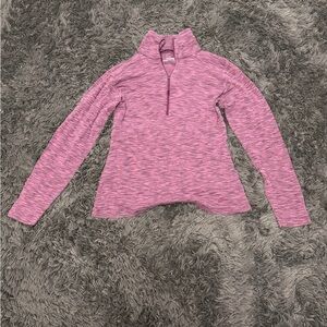 Columbia Purple and Pink Striped Quarter-Zip Pullover